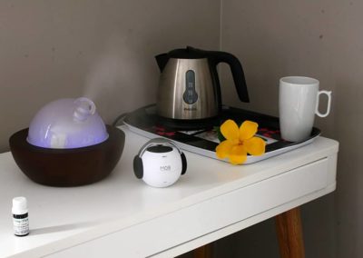 Le diffuseur d'huiles essentielles, présent dans chaque chambre